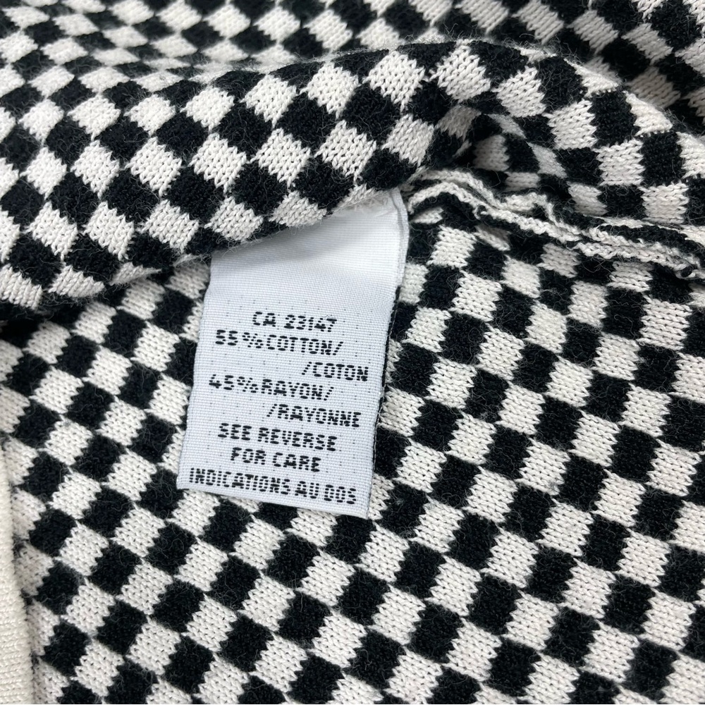 🔥Talbots Made in Italy Black White Checker Cardigan Sweater Set Women Size S - Picture 8 of 15
